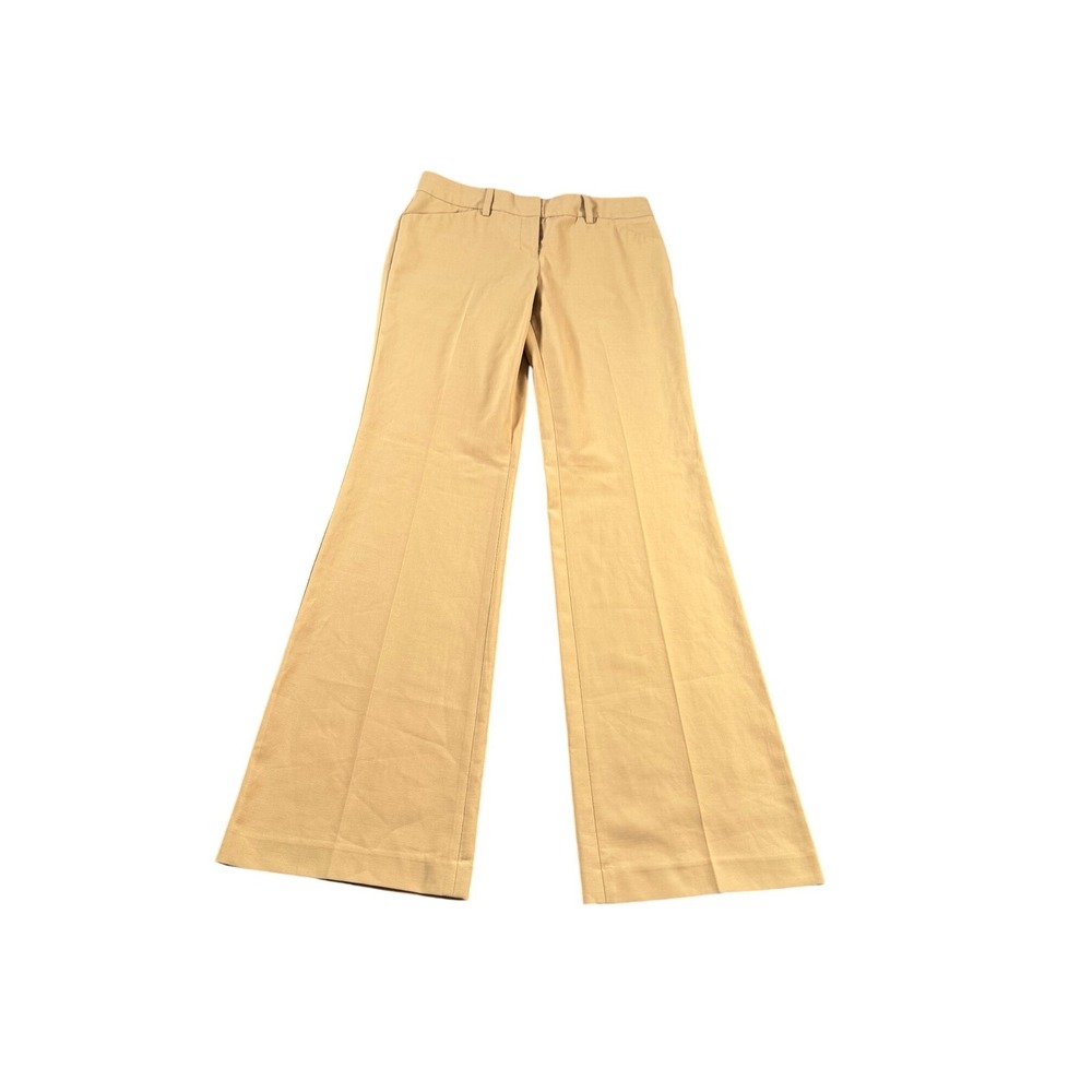Express Design Studio Women Tan Flare Leg Dress Pants Mid Rise Trousers Size 2